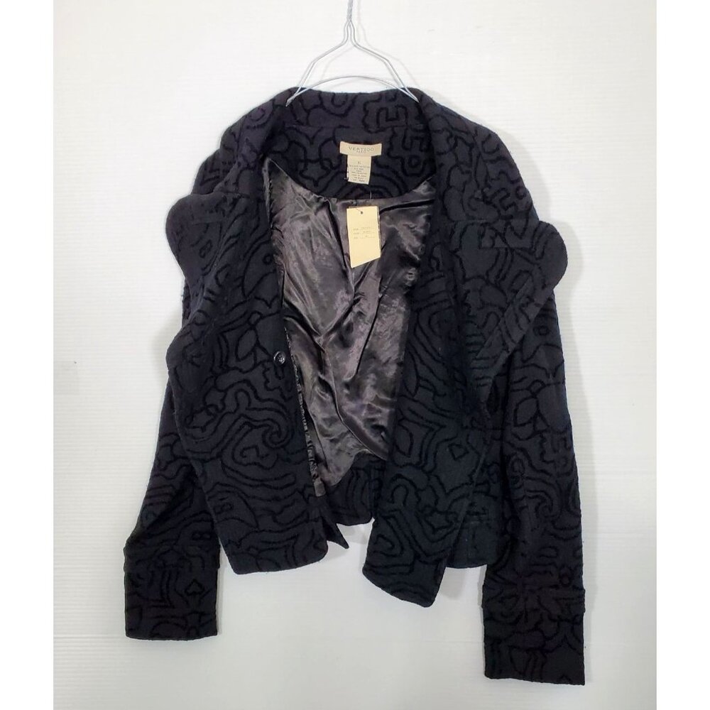 NWT Vertigo Paris Women's Black Wool Modern Day Pea Coat Size XL 1122 - Picture 7 of 13